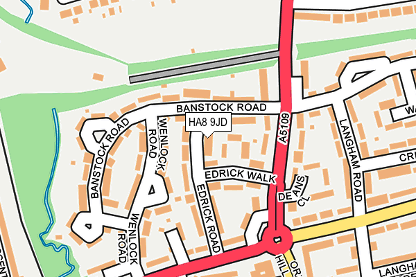 HA8 9JD map - OS OpenMap – Local (Ordnance Survey)