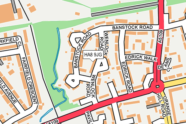 HA8 9JG map - OS OpenMap – Local (Ordnance Survey)