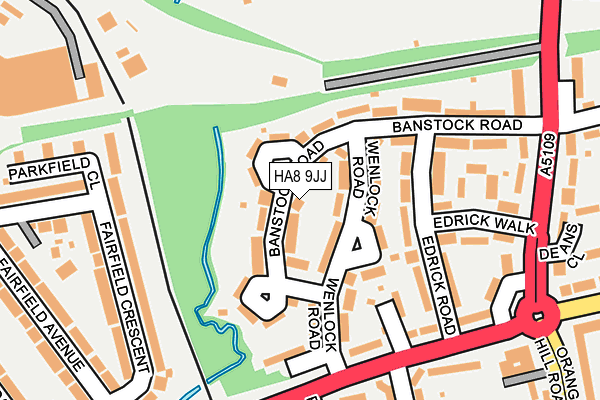 HA8 9JJ map - OS OpenMap – Local (Ordnance Survey)