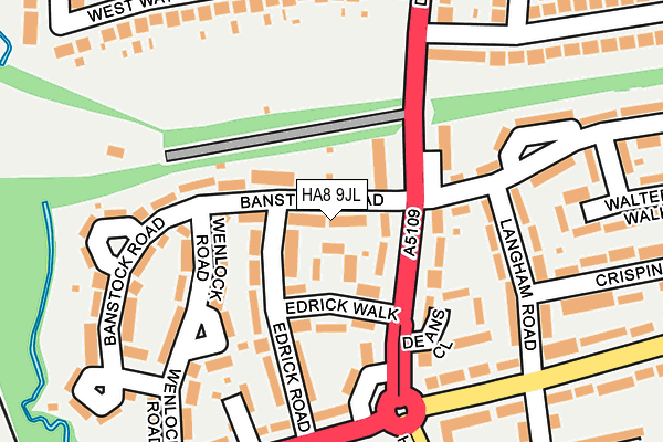 HA8 9JL map - OS OpenMap – Local (Ordnance Survey)