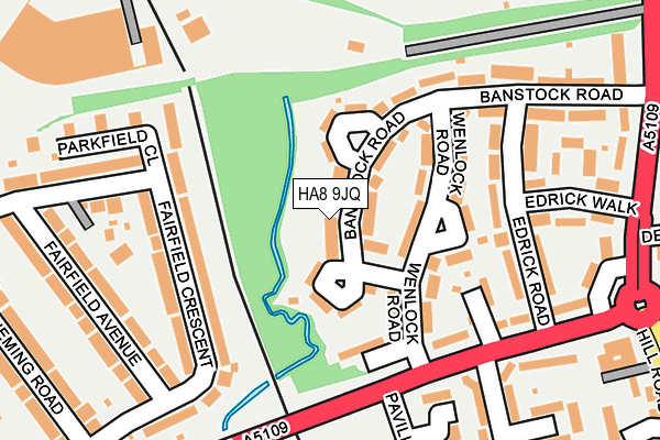 HA8 9JQ map - OS OpenMap – Local (Ordnance Survey)