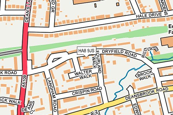 HA8 9JS map - OS OpenMap – Local (Ordnance Survey)