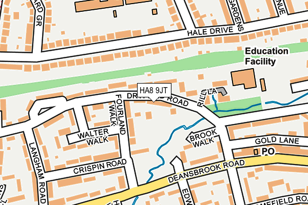 HA8 9JT map - OS OpenMap – Local (Ordnance Survey)