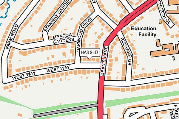 HA8 9LD map - OS OpenMap – Local (Ordnance Survey)