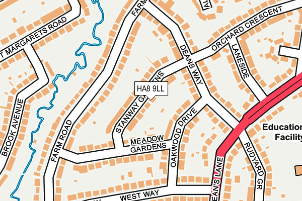 HA8 9LL map - OS OpenMap – Local (Ordnance Survey)