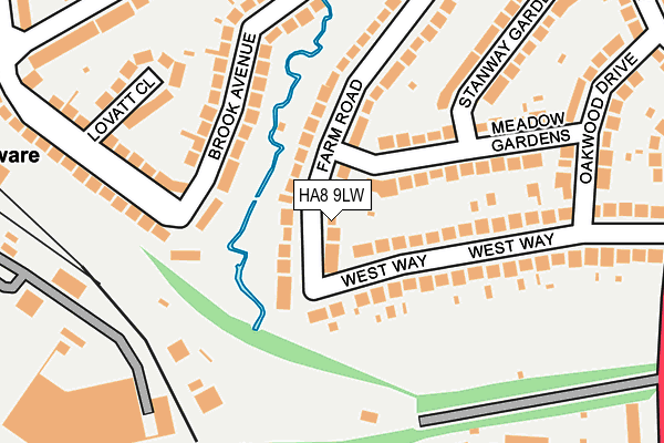 HA8 9LW map - OS OpenMap – Local (Ordnance Survey)