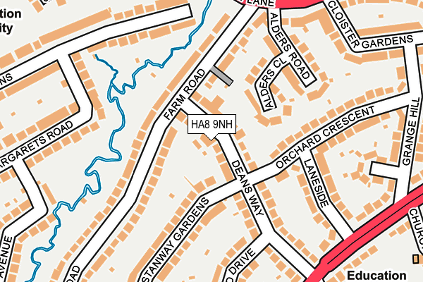 HA8 9NH map - OS OpenMap – Local (Ordnance Survey)