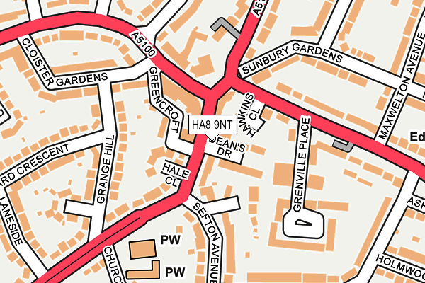 HA8 9NT map - OS OpenMap – Local (Ordnance Survey)