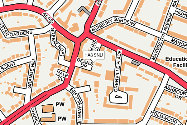 HA8 9NU map - OS OpenMap – Local (Ordnance Survey)