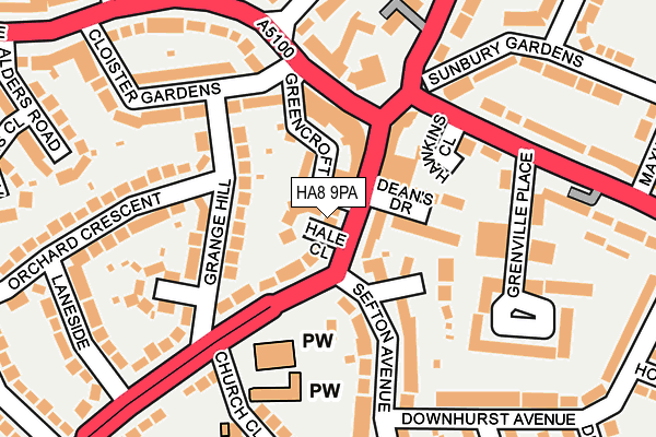HA8 9PA map - OS OpenMap – Local (Ordnance Survey)
