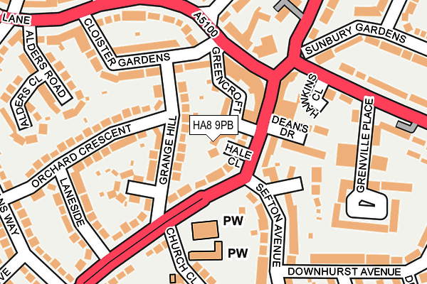 HA8 9PB map - OS OpenMap – Local (Ordnance Survey)