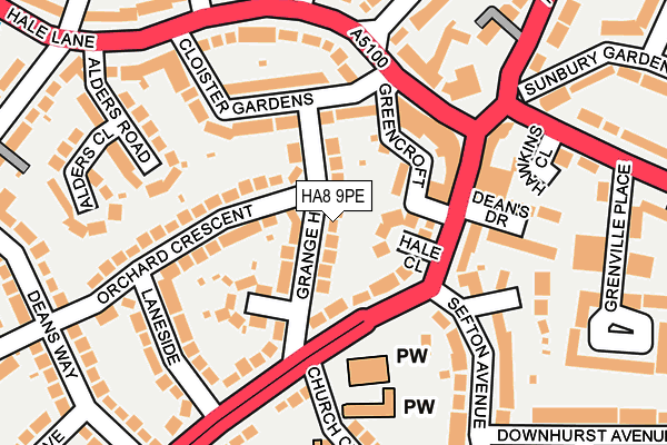 HA8 9PE map - OS OpenMap – Local (Ordnance Survey)