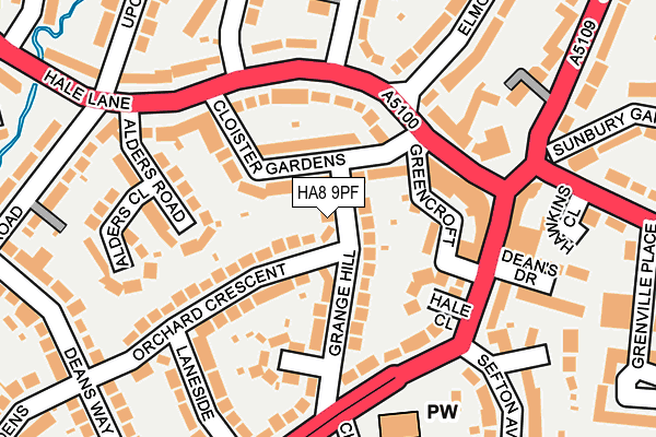 HA8 9PF map - OS OpenMap – Local (Ordnance Survey)