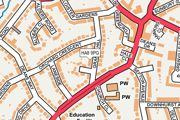 HA8 9PG map - OS OpenMap – Local (Ordnance Survey)