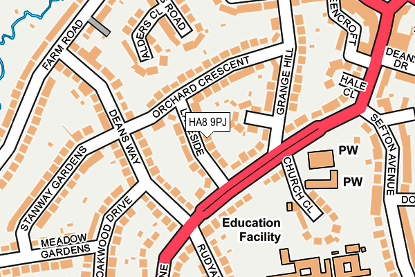 HA8 9PJ map - OS OpenMap – Local (Ordnance Survey)