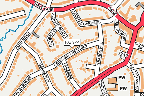 HA8 9PP map - OS OpenMap – Local (Ordnance Survey)