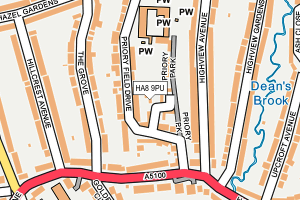 HA8 9PU map - OS OpenMap – Local (Ordnance Survey)