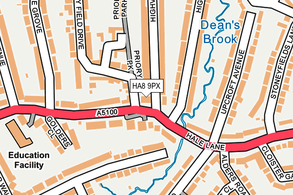 HA8 9PX map - OS OpenMap – Local (Ordnance Survey)