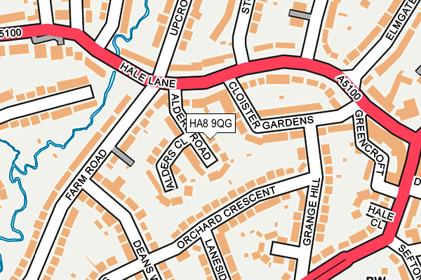 HA8 9QG map - OS OpenMap – Local (Ordnance Survey)