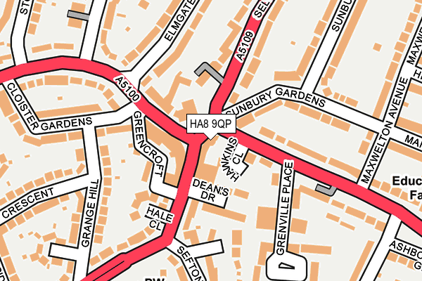 HA8 9QP map - OS OpenMap – Local (Ordnance Survey)