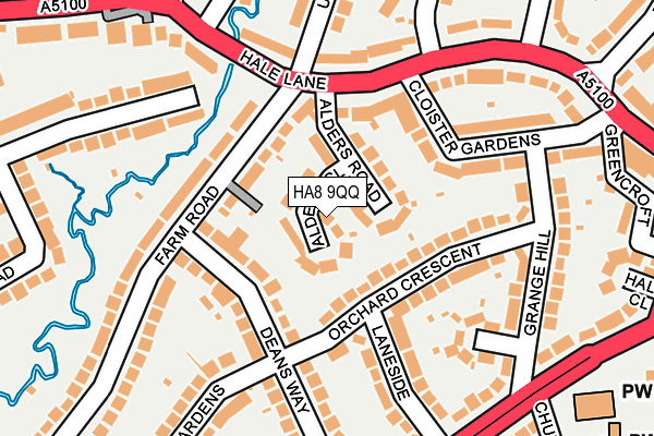 HA8 9QQ map - OS OpenMap – Local (Ordnance Survey)