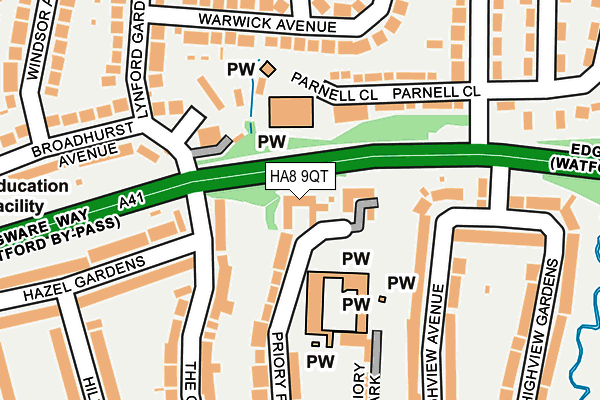 HA8 9QT map - OS OpenMap – Local (Ordnance Survey)