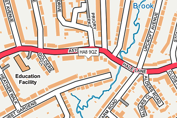 HA8 9QZ map - OS OpenMap – Local (Ordnance Survey)