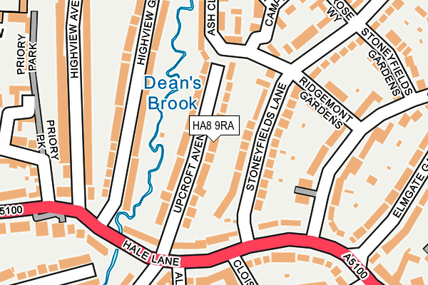 HA8 9RA map - OS OpenMap – Local (Ordnance Survey)