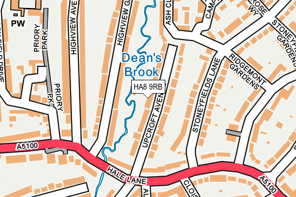 HA8 9RB map - OS OpenMap – Local (Ordnance Survey)