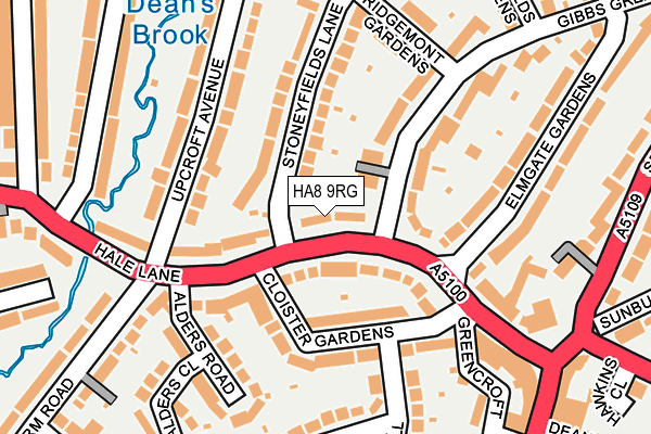 HA8 9RG map - OS OpenMap – Local (Ordnance Survey)