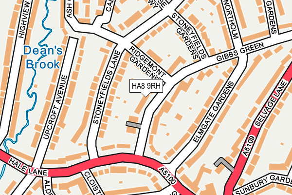 HA8 9RH map - OS OpenMap – Local (Ordnance Survey)