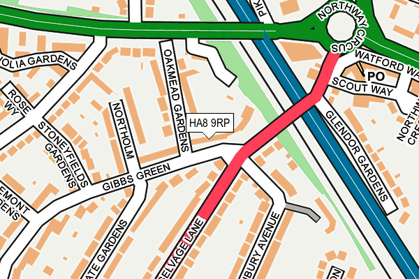 HA8 9RP map - OS OpenMap – Local (Ordnance Survey)