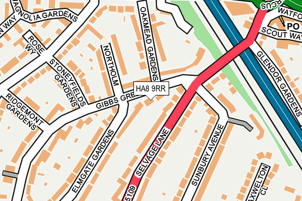 HA8 9RR map - OS OpenMap – Local (Ordnance Survey)