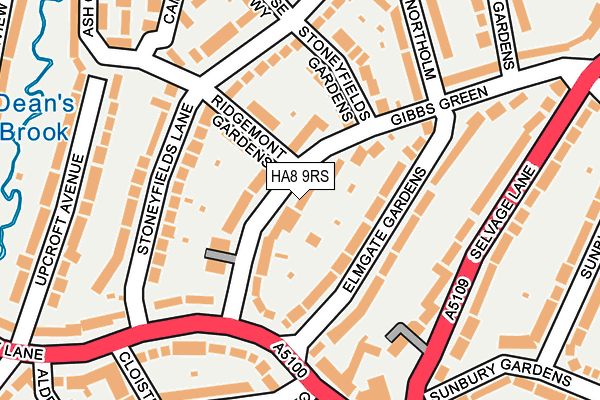 HA8 9RS map - OS OpenMap – Local (Ordnance Survey)