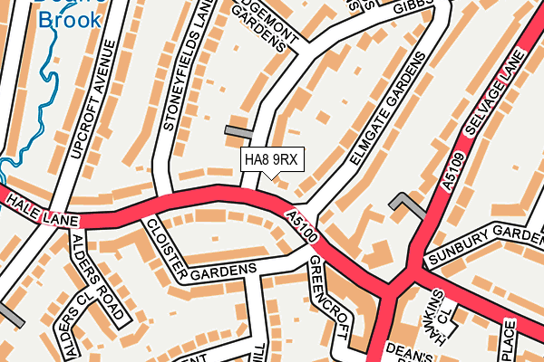 HA8 9RX map - OS OpenMap – Local (Ordnance Survey)