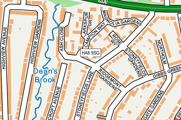 HA8 9SG map - OS OpenMap – Local (Ordnance Survey)