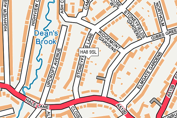 HA8 9SL map - OS OpenMap – Local (Ordnance Survey)