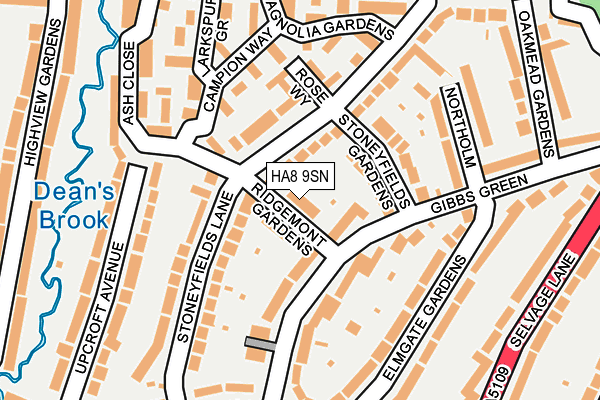 HA8 9SN map - OS OpenMap – Local (Ordnance Survey)