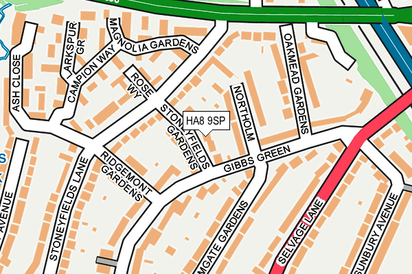 HA8 9SP map - OS OpenMap – Local (Ordnance Survey)
