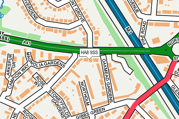 HA8 9SS map - OS OpenMap – Local (Ordnance Survey)