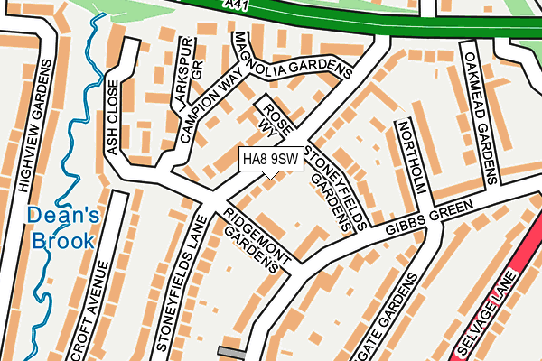 HA8 9SW map - OS OpenMap – Local (Ordnance Survey)