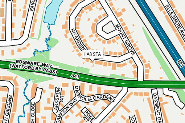 HA8 9TA map - OS OpenMap – Local (Ordnance Survey)