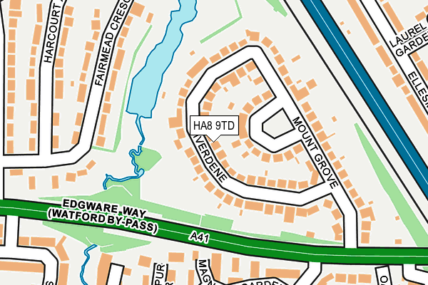 HA8 9TD map - OS OpenMap – Local (Ordnance Survey)