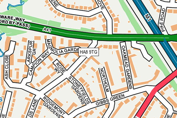 HA8 9TG map - OS OpenMap – Local (Ordnance Survey)