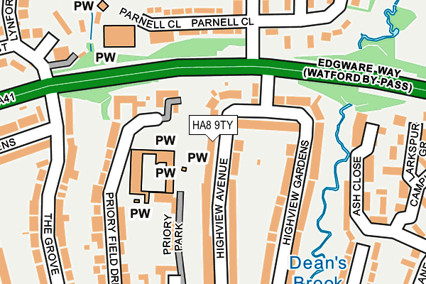 HA8 9TY map - OS OpenMap – Local (Ordnance Survey)