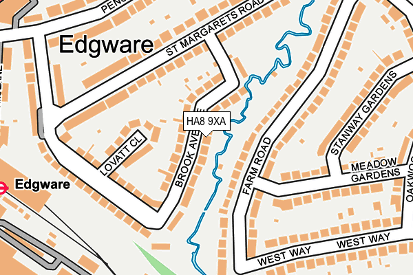 HA8 9XA map - OS OpenMap – Local (Ordnance Survey)