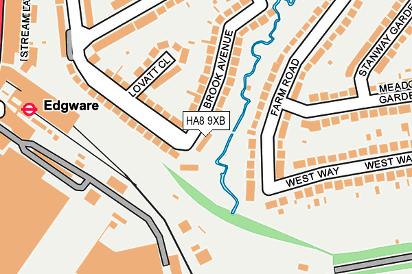 HA8 9XB map - OS OpenMap – Local (Ordnance Survey)