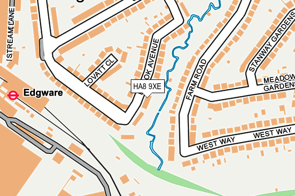 HA8 9XE map - OS OpenMap – Local (Ordnance Survey)