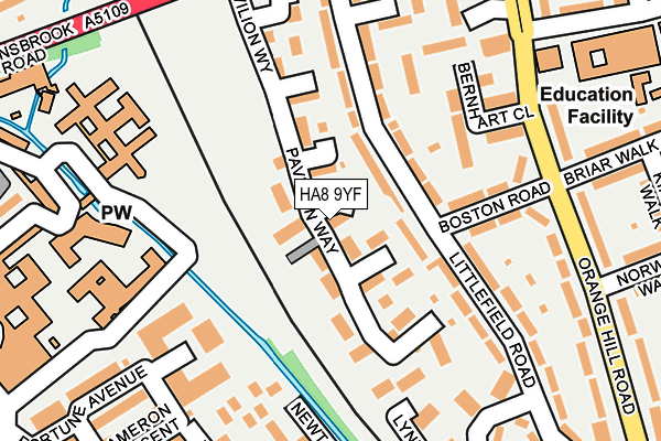 HA8 9YF map - OS OpenMap – Local (Ordnance Survey)