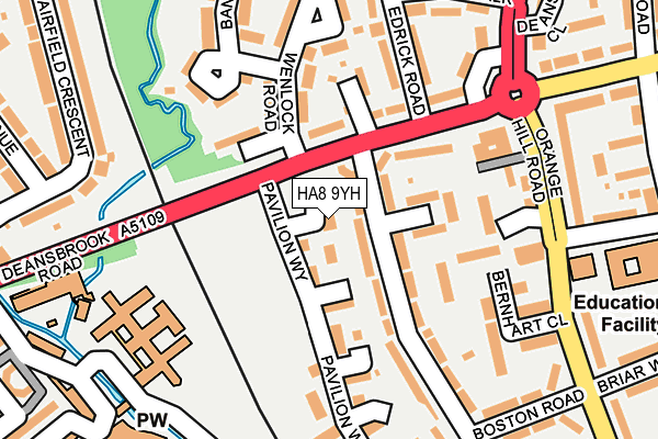 HA8 9YH map - OS OpenMap – Local (Ordnance Survey)